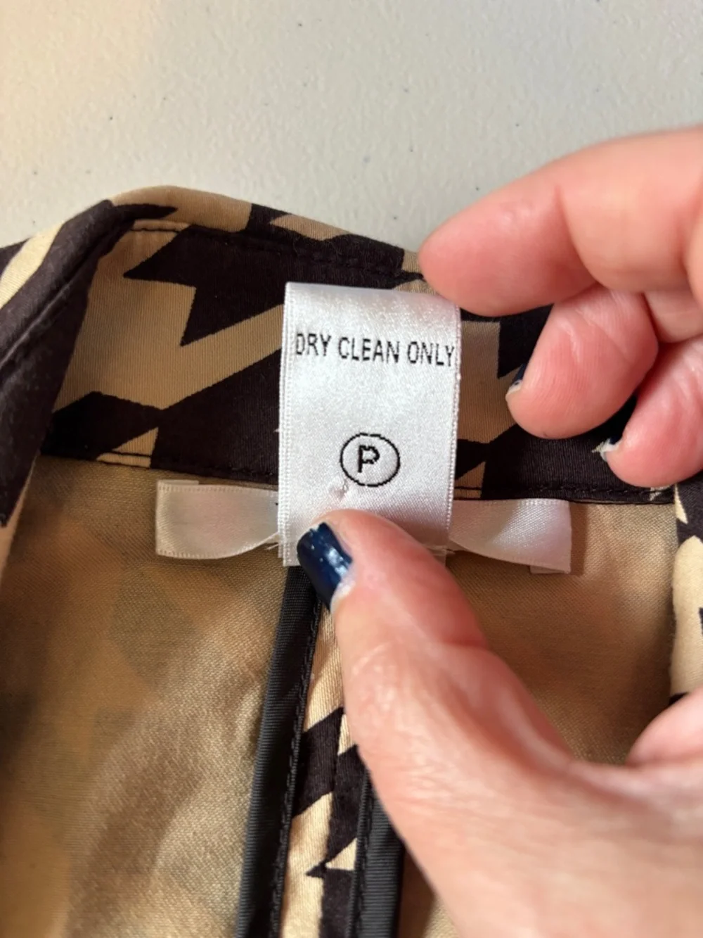 Brown Houndstooth Trench Size XS French Timeless Romantic Quiet Luxury Feminine - Picture 8 of 15